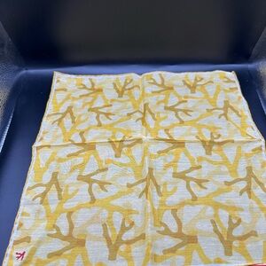 Isaia Yellow and Beige Coral Pattern Square